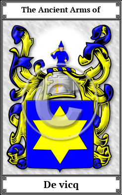 De vicq Family Crest Download (JPG) Book Plated - 600 DPI